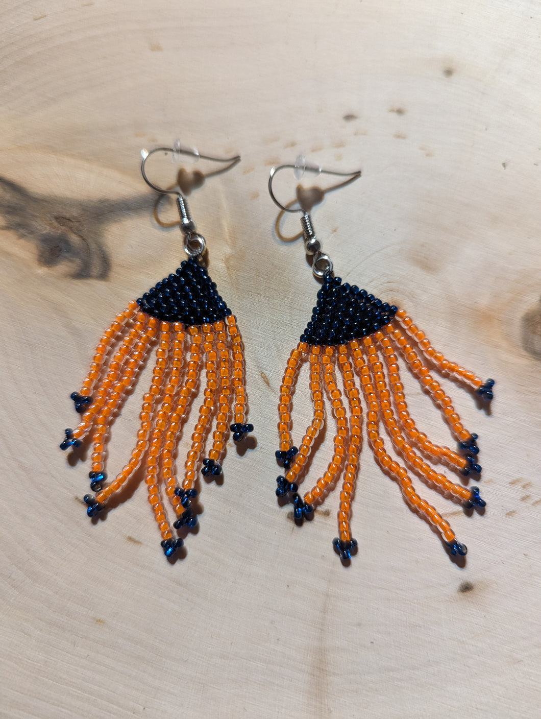 Orange and Blue Shawl Earrings