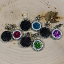 Load image into Gallery viewer, Small Beaded Cab Earrings
